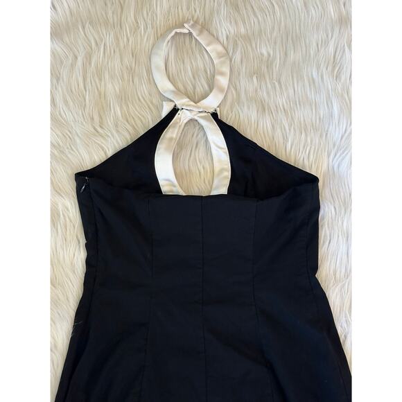 BHLDN Victoria Bow Halter Cutout Midi Dress Open Back Retro Formal Black Tie - Picture 10 of 13